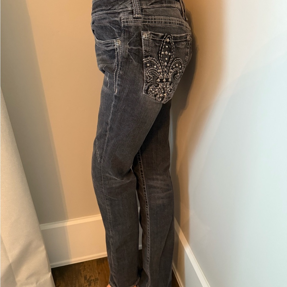 Miss Me Embellished Classic Dark Grey/Black Women's Jeans - Picture 8 of 13